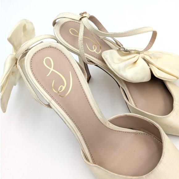 Sam Edelman Cream Heels with Bow Detail - Picture 10 of 14